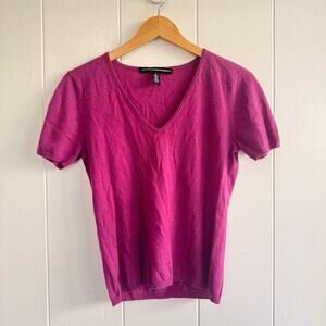 LINDA ALLARD ELLEN TRACY 100% Cashmere V-Neck Top Size 8